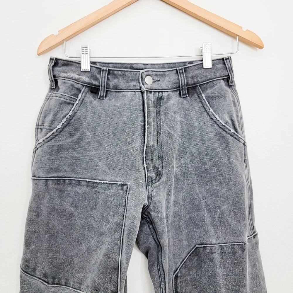 Acne Studios Palma Patch Canvas Work Pants in Carbon Grey XXS 28